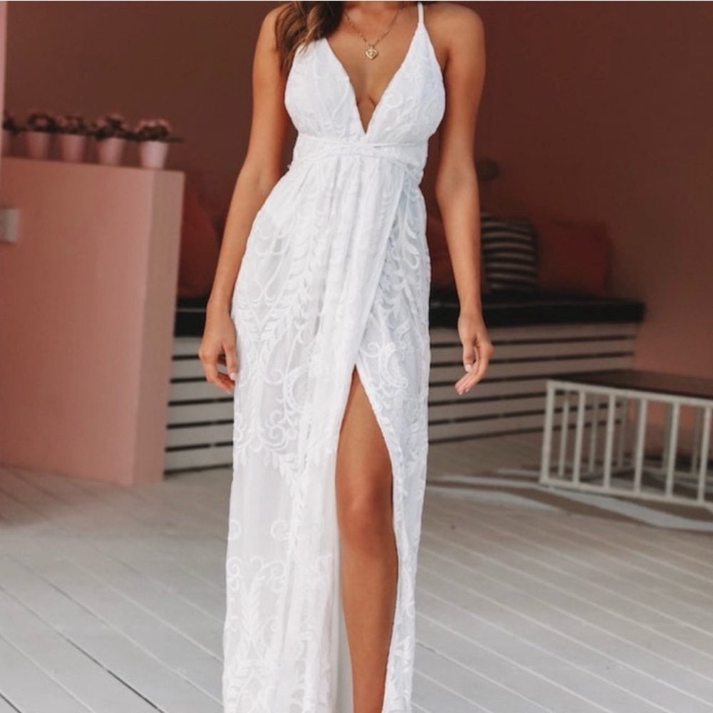 Hello Molly East Atlanta Maxi Dress White - Large